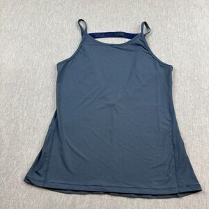 Nike Tank Top Womens Medium Blue Dri Fit Elastika V-Back Training Gym Athletic